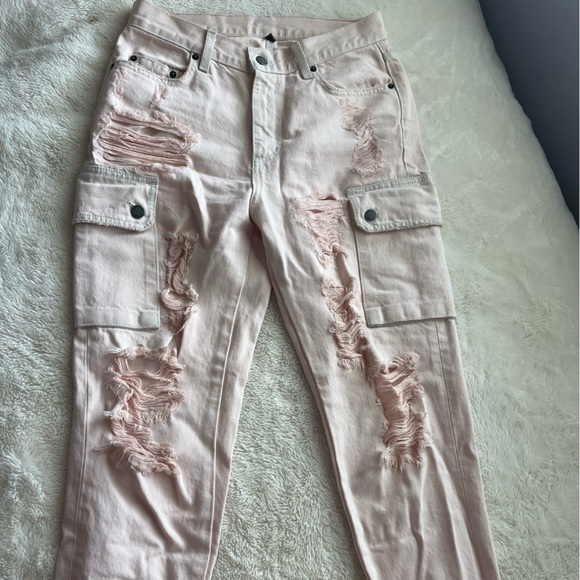 LF Carmar Ripped Cargo Pant - Size 28, Light Pink - Picture 1 of 5